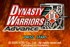 Dynasty Warriors Advance (Europe) Title Screen